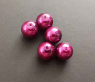 Skleněné voskované perly 12mm FIALOVÉ