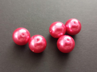 Skleněné voskované perly 12mm CYKLÁMOVÉ