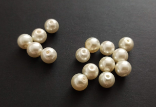 Skleněné voskované perly 8mm SMETANOVÉ