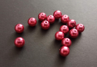 Skleněné voskované perly 8mm BORDÓ