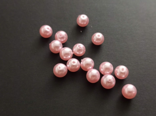 Skleněné voskované perly 8mm SVĚTLE RŮŽOVÉ