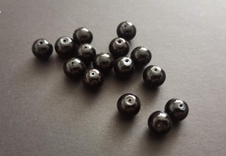 Skleněné voskované perly 8mm ČERNÉ