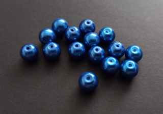 Skleněné voskované perly 8mm MODRÁ NIVEA