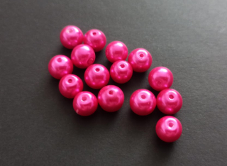 Skleněné voskované perly 8mm CYKLÁMOVÉ