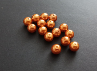 Skleněné voskované perly 8mm ZLATÉ