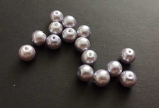 Skleněné voskované perly 8mm STŘÍBRNÉ
