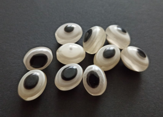 Pryskyřicové korálky oči oválné 12/9mm PRŮHLEDNÉ