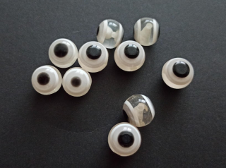 Pryskyřicové korálky oči 12mm PRŮHLEDNÉ