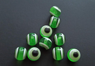 Pryskyřicové korálky oči 12mm ZELENÉ LIMETKOVÉ