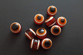 Pryskyřicové korálky oči 12mm HNĚDÉ
