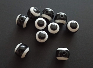 Pryskyřicové korálky oči 12mm ČERNÉ NEPRŮHLEDNÉ