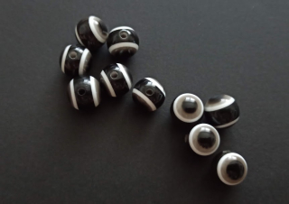 Pryskyřicové korálky oči 12mm ČERNÉ