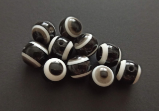 Pryskyřicové korálky oči 12mm MIX ČERNÝ