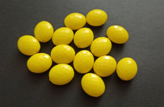 Akrylové korálky oválné lentilky broušené 13/11mm ŽLUTÉ