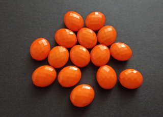 Akrylové korálky oválné lentilky broušené 13/11mm ORANŽOVÉ