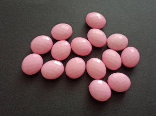 Akrylové korálky oválné lentilky broušené 13/11mm SVĚTLE RŮŽOVÉ
