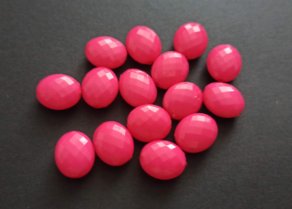 Akrylové korálky oválné lentilky broušené 13/11mm CYKLÁMOVÉ
