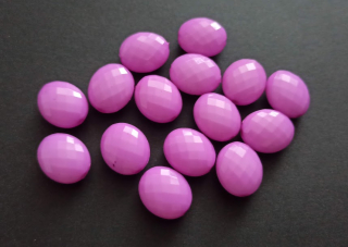 Akrylové korálky oválné lentilky broušené 13/11mm FIALOVÉ