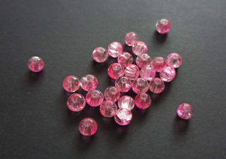 Skleněné práskané kuličky 6mm RŮŽOVÉ