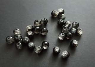 Skleněné práskané kuličky 6mm ČERNÉ