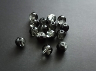 Skleněné práskané kuličky 10mm ČERNÉ