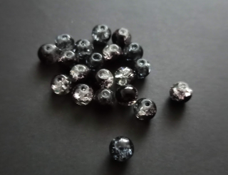 Skleněné práskané kuličky 8mm ČERNÉ