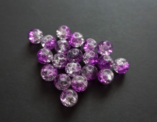 Skleněné práskané kuličky 8mm FIALOVÉ