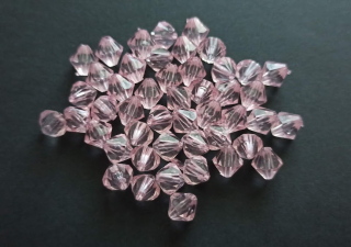 Akrylové korálky broušená sluníčka 8/8mm SVĚTLE RŮŽOVÉ