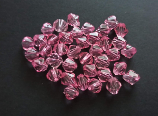 Akrylové korálky broušená sluníčka 8/8mm RŮŽOVÉ