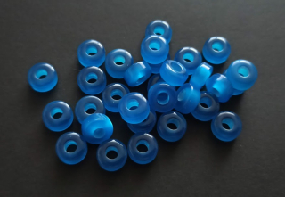 Plastové korálky kroužky 9mm MODRÉ NIVEA