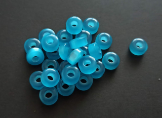 Plastové korálky kroužky 9mm TYRKYSOVÉ