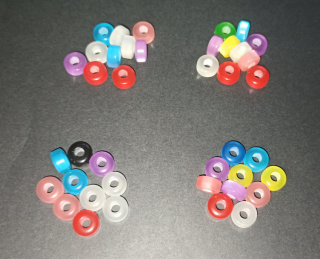 Plastové korálky kroužky 9mm MIX
