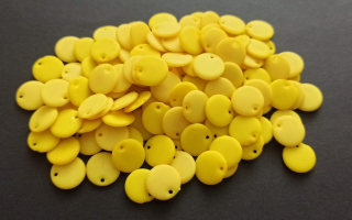 Plastové korálky lentilky 11mm ŽLUTÉ