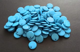 Plastové korálky lentilky 11mm MODRÉ