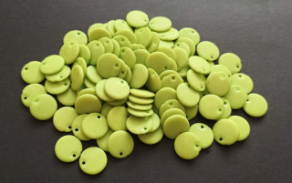 Plastové korálky lentilky 11mm ZELENÉ