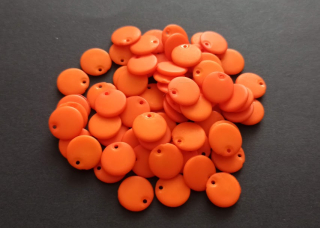 Plastové korálky lentilky 11mm ORANŽOVÉ