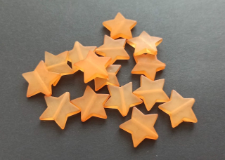 Akrylové korálky hvězdičky 20mm ORANŽOVÉ