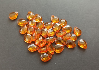 Akrylové korálky broušené kapky 10/8mm ORANŽOVÉ