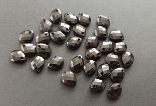 Akrylové korálky broušené kapky 10/8mm ČERNÉ