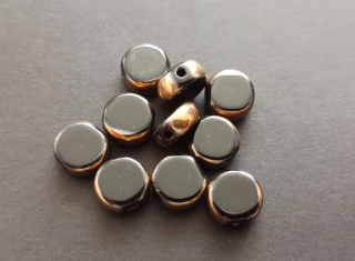 Skleněné korálky kulaté pokovené 9mm ČERNÉ