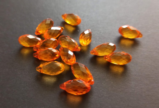 Akrylové korálky broušené kapky 13/7 mm ORANŽOVÉ