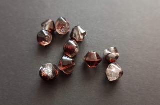 Skleněné korálky sluníčka 8/8 mm HNĚDÉ