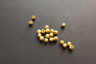 Kovové korálky kuličky 3mm ZLATÁ