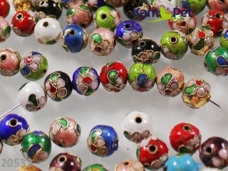Kovové korálky Cloisonné 10mm MIX