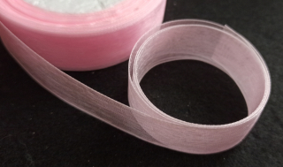 Organzová stuha SVĚTLE RŮŽOVÁ 20mm