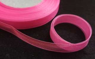 Organzová stuha RŮŽOVÁ NEON 10mm
