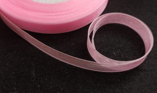 Organzová stuha SVĚTLE RŮŽOVÁ 10mm