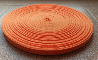 Popruh polypropylenový ORANŽOVÝ 15mm