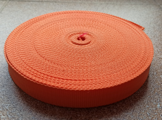 Popruh polypropylenový ORANŽOVÝ 25mm