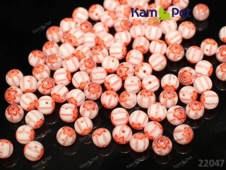 Skleněné korálky kuličky 6mm RŮŽOVÁ